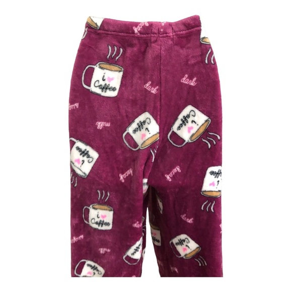 Dark red cozy coffee theme sequin printed‎ loungewear pajama pants size XL new - Picture 6 of 17